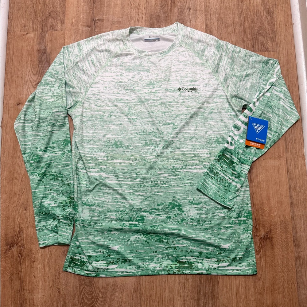 COLUMBIA | Men’s Green PFG‎ Long Sleeve Shirt, Size M